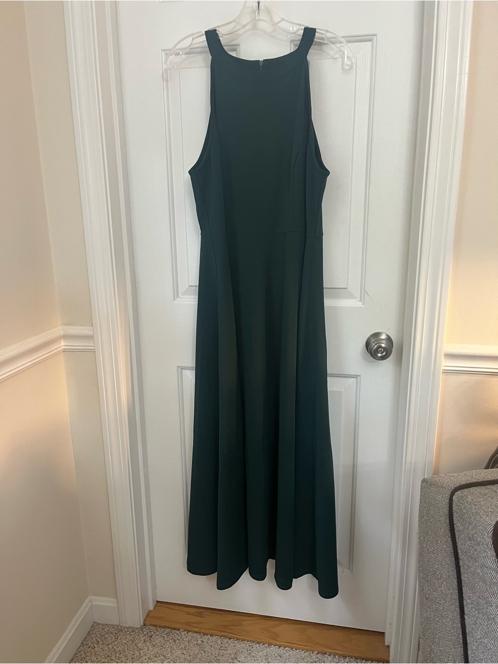 Elegant Sleeveless Dark Green Maxi Dress